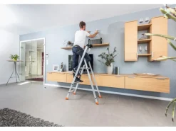 Best Krause Stehleiter Solido 4 Stufen 145 cm x 46 cm x 88 cm