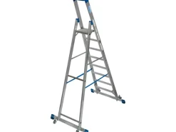 Outlet Krause Stehleiter Stabilo mit Traversen Fahrbar 8 Stufen 250 cm x 98 cm x 160 cm