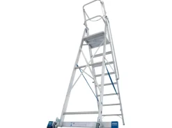 Outlet Krause Stehleiter Stabilo mit Großer Plattform und Sicherheitskette 8 Stufen