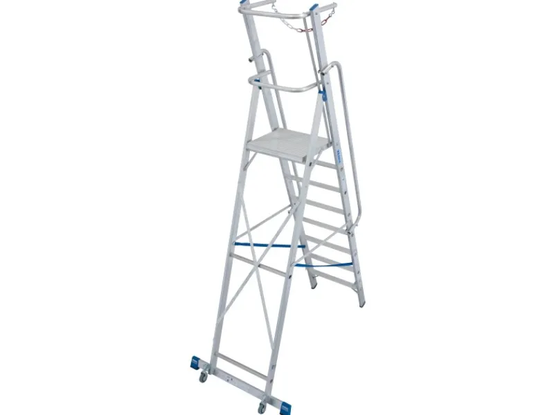 Outlet Krause Stehleiter Stabilo mit Großer Plattform und Sicherheitskette 8 Stufen