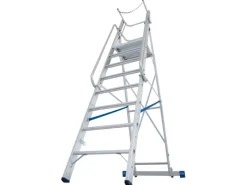 Outlet Krause Stehleiter Stabilo mit Großer Plattform und Sicherheitskette 8 Stufen