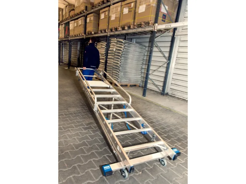 Outlet Krause Stehleiter Stabilo mit Großer Plattform und Sicherheitskette 8 Stufen