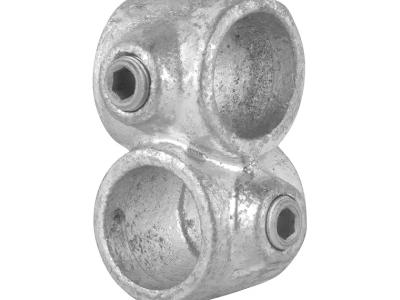 Sale Kreuzstück Vorgesetzt 90° für Stahlrohr Ø 2,7 cm Silber verzinkt