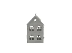 Laterne Haus Graubraun Metall 9 x 8 x 12 cm