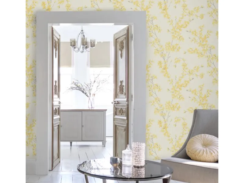 Laura Ashley Vliestapete Forsythia Sunshine 10,05 x 0,52 m