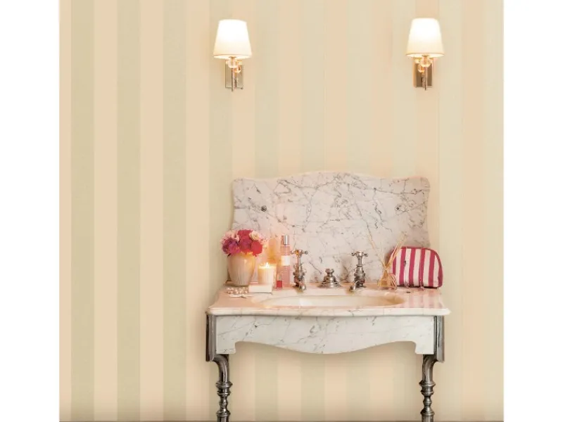 Laura Ashley Vliestapete Lille Pearlescent Stripe Linen 10,05 x 0,52 m