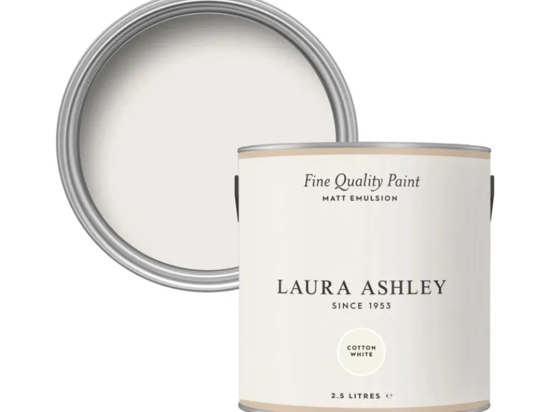 Sale Laura Ashley Wandfarbe Cotton White Weiß 2,5 l