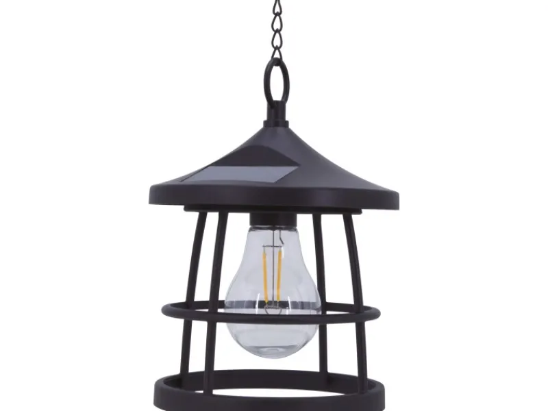 LED Solarpendelleuchte Melfi Schwarz Ø 15 cm x 20,5 cm