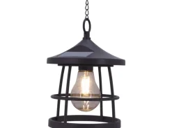 LED Solarpendelleuchte Melfi Schwarz Ø 15 cm x 20,5 cm