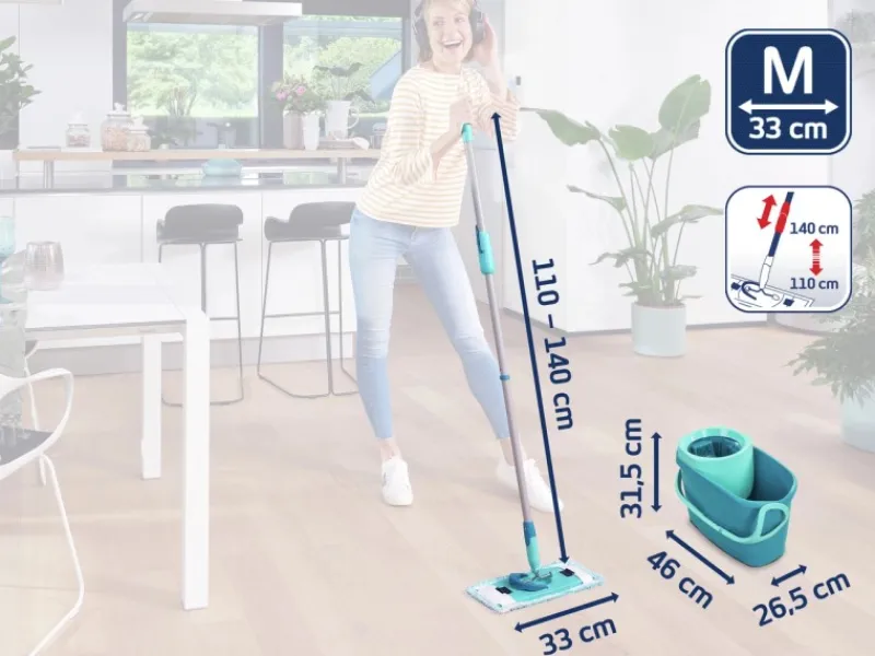 Leifheit Bodenwischer-Set Clean Twist M Ergo mit Eimer und Schleuder