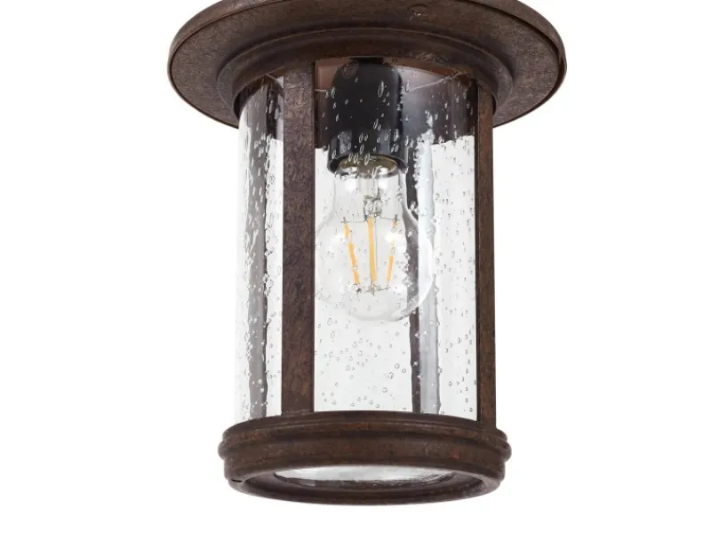 Lindby Außenleuchte Laterne Zayn 10036409 Retro Vintage Antik in Braun aus Aluminium 1-flammig E27