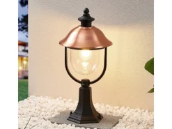 Outlet Lindby Außenleuchte Laterne Clint 9630100 Spritzwassergeschützt Retro Vintage Antik in Kupfer aus Aluminium 1-flammig E27