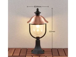 Outlet Lindby Außenleuchte Laterne Clint 9630100 Spritzwassergeschützt Retro Vintage Antik in Kupfer aus Aluminium 1-flammig E27