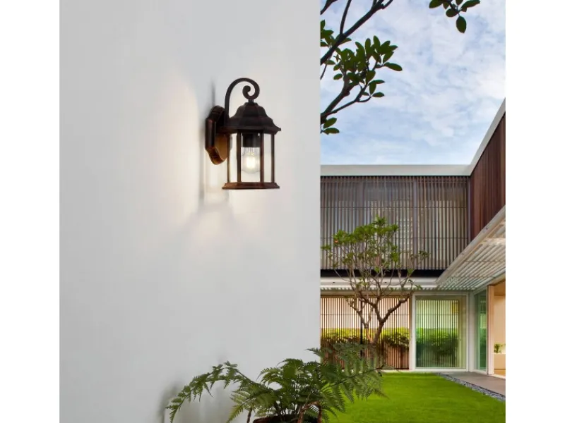 Online Lindby Laterne Daaje 10012817 Vintage Industriell in Braun aus Aluminium 1-flammig E27