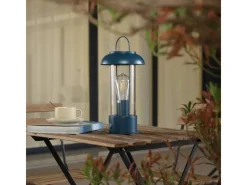 Lindby Laterne Yvette 10019858 Dimmbar Spritzwassergeschützt Modern in Blau aus Metall 1-flammig E27