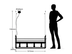 Lindby Pendelleuchte Grisela 9626896 Modern in Schwarz aus Metall 4-flammig E27 Wohnzimmerleuchte