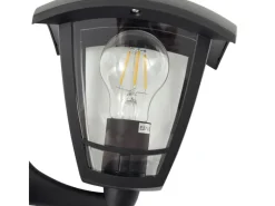 New Lindby Wandleuchte Außen Laterne Isidoro 10025889 Spritzwassergeschützt Modern in Schwarz 1-flammig E27