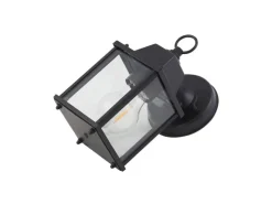 Lindby Wandleuchte Außen Laterne Rurik 10025848 Spritzwassergeschützt Landhaus Vintage Rustikal in Schwarz aus Aluminium 1-flammig E27