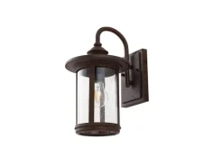 Lindby Wandleuchte Außen Laterne Zayn 10036407 Retro Vintage Antik in Braun aus Aluminium 1-flammig E27