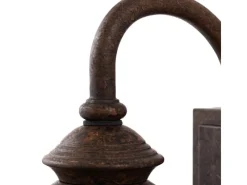 Lindby Wandleuchte Außen Laterne Zayn 10036407 Retro Vintage Antik in Braun aus Aluminium 1-flammig E27