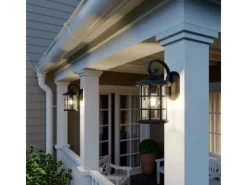 Lindby Wandleuchte Außen Laterne Ankea 9624761 Retro Vintage Antik in Schwarz 1-flammig E27