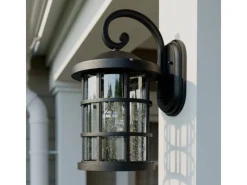 Lindby Wandleuchte Außen Laterne Ankea 9624761 Retro Vintage Antik in Schwarz 1-flammig E27