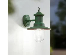 Sale Lindby Wandleuchte Außen Laterne Eloretta 10025907 Spritzwassergeschützt Landhaus Vintage Rustikal in Grün aus Metall 1-flammig E27