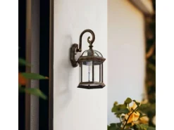 Hot Lindby Wandleuchte Außen Laterne Adelisa 10025849 Spritzwassergeschützt Landhaus Vintage Rustikal in Bronze aus Aluminium 1-flammig E27