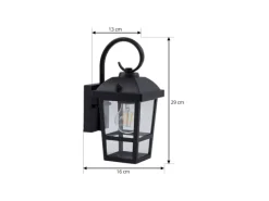 Lindby Wandleuchte Außen Laterne Eloane 10025926 Spritzwassergeschützt Modern in Schwarz aus Edelstahl 1-flammig E27