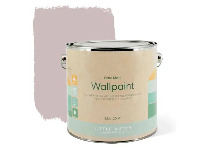 Outlet Little Dutch Wandfarbe Faded Mauve Malve Matt 2,5 l