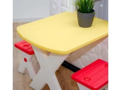 LittleTom Garten-Kinderspielhaus mit Tisch und zwei Stühlen