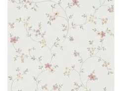 Outlet AS-Creation Livingwalls Tapete Blumenmuster Creme-Beige Grün Rosa und Orange 53 cm x 10,05 m AS-937701