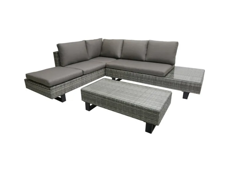 New Garden Pleasure Lounge-Eckgruppe Cadiz 3-teilig Grau