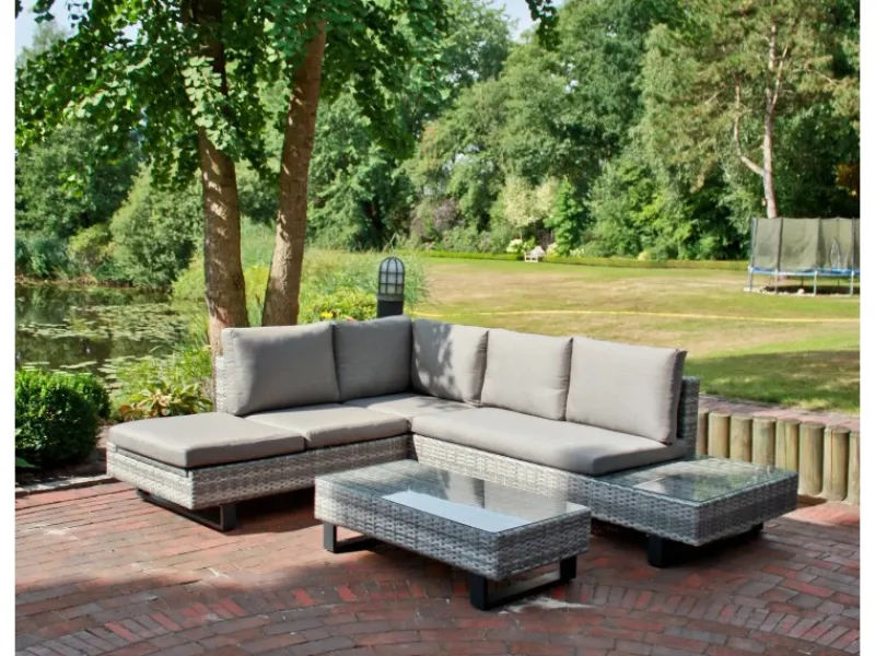 New Garden Pleasure Lounge-Eckgruppe Cadiz 3-teilig Grau