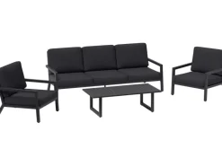 Lounge-Gruppe Springtown 4-teilig Aluminium Schwarz-Dunkelgrau
