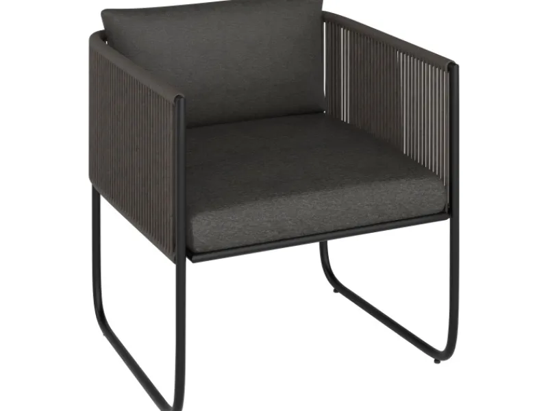 Lounge-Set Fullerton 3-teilig Wicker Stahl Anthrazit-Grau