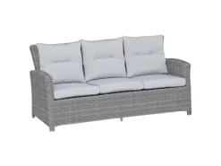 Lounge-Set mit Esstisch Vermont 6-teilig aus Polyrattan