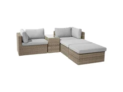 Lounge-Set Olea 5-teilig aus Polyrattan Sand