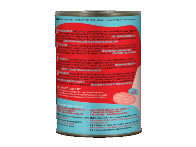 New Lucky Lou Katzen-Nassfutter Lifestage Adult Geflügel & Rind 400 g