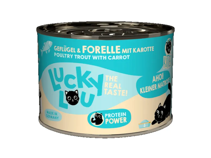 New Lucky Lou Katzen-Nassfutter Lifestage Kitten Geflügel & Forelle 200 g