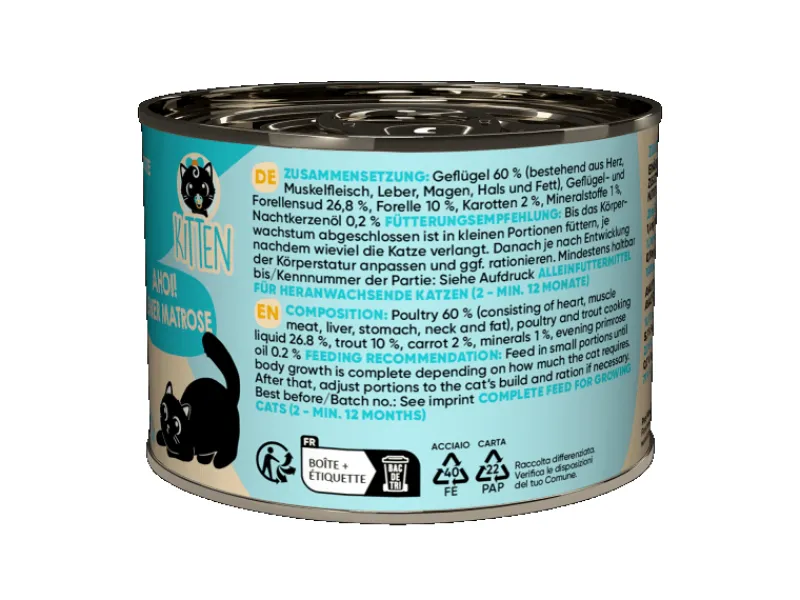 New Lucky Lou Katzen-Nassfutter Lifestage Kitten Geflügel & Forelle 200 g