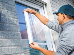 LUX-TOOLS LUX Fensterschutzfolie 1,2 m x 10 m mit Klebekanten