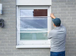 LUX-TOOLS LUX Fensterschutzfolie 1,2 m x 10 m mit Klebekanten