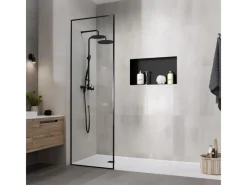 New LuxeBath Wandnische aus Edelstahl 60x30x10 cm Schwarz Duschnische Einbauregal