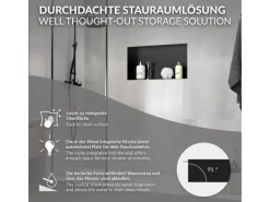 New LuxeBath Wandnische aus Edelstahl 60x30x10 cm Schwarz Duschnische Einbauregal
