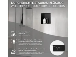 LuxeBath Wandnische aus Edelstahl 30x30x10 cm Schwarz Duschnische Einbauregal