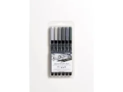 Lyra Aqua Brush Duo Doppelfasermaler Grau verschiedene Farben 6 Stück