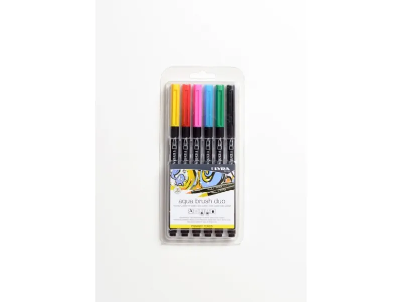 Lyra Aqua Brush Duo Doppelfasermaler verschiedene Farben 6 Stück