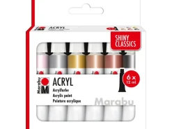 New Marabu Acrylfarbenset Shiny Classics 6 x 12 ml
