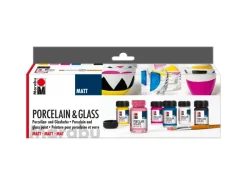 Marabu Starter-Set Porcelain & Glass Matt 7-teilig